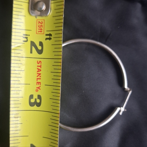 Vintage Silver Hoop Earrings - Picture 5 of 5